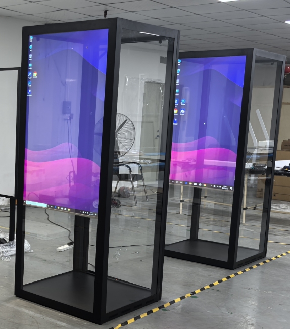 55 tommer touch Transparent OLED skærmvisning Showcase