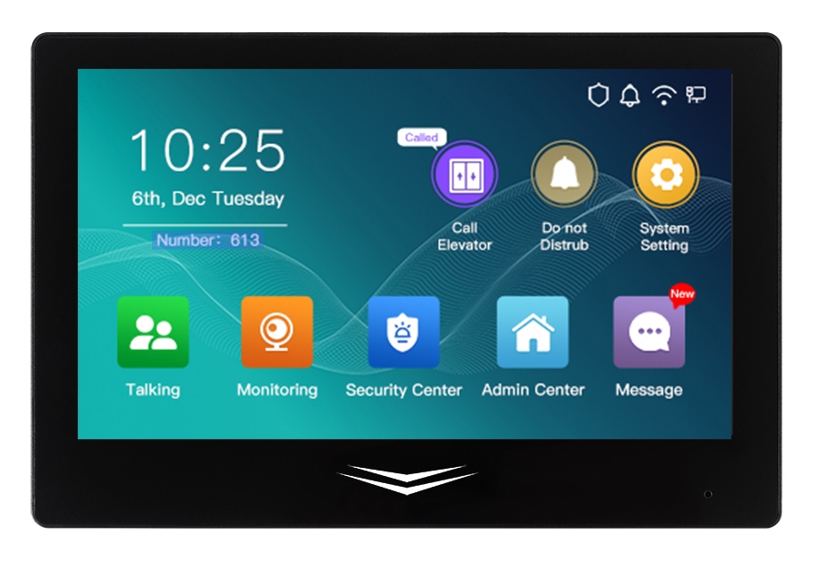 7 tommer indendørs enhed Intercom Doorbell til Villa Video Calling -telefoner